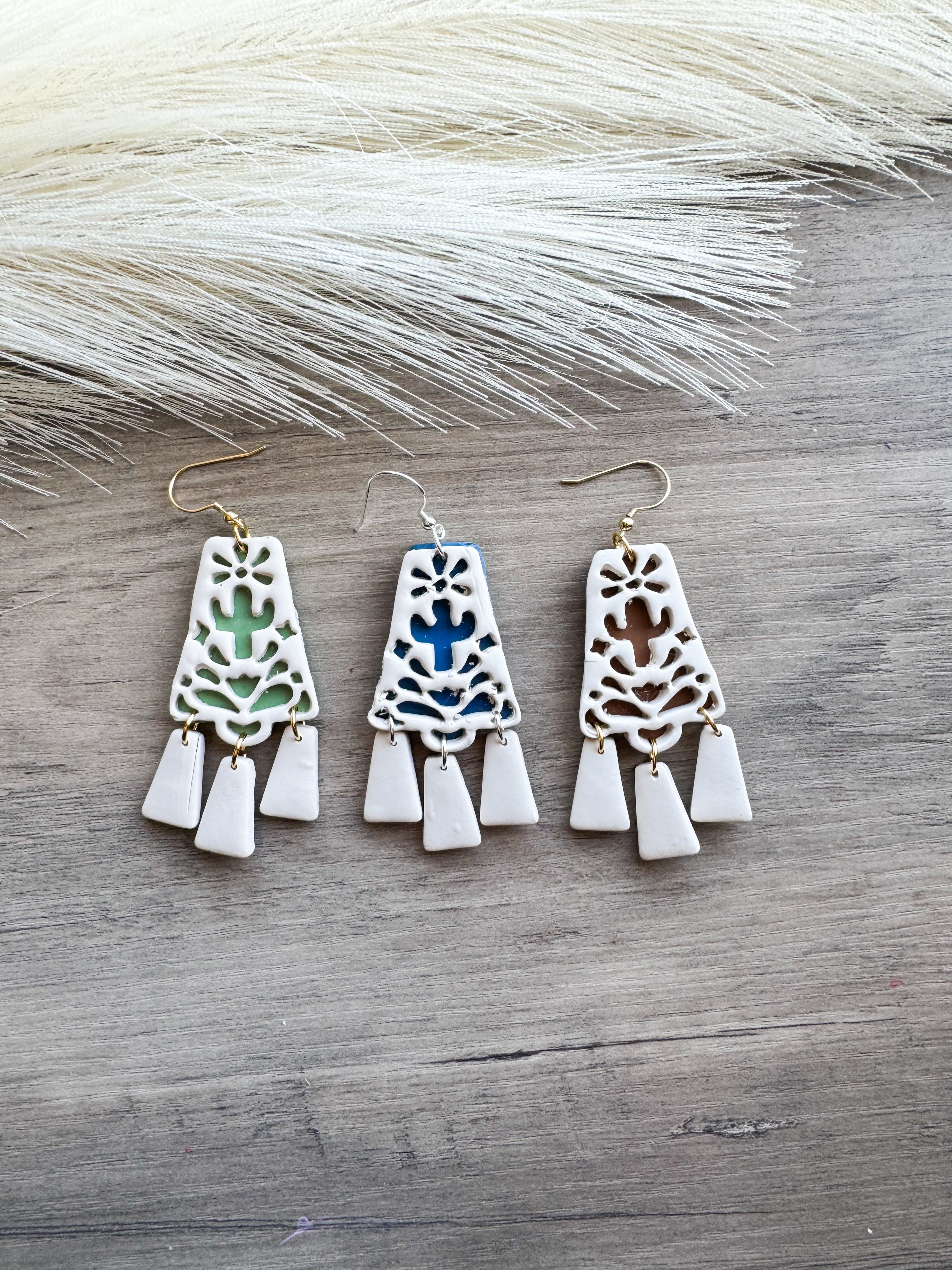 Bell Bottom Cactus Lace Cutout Earrings
