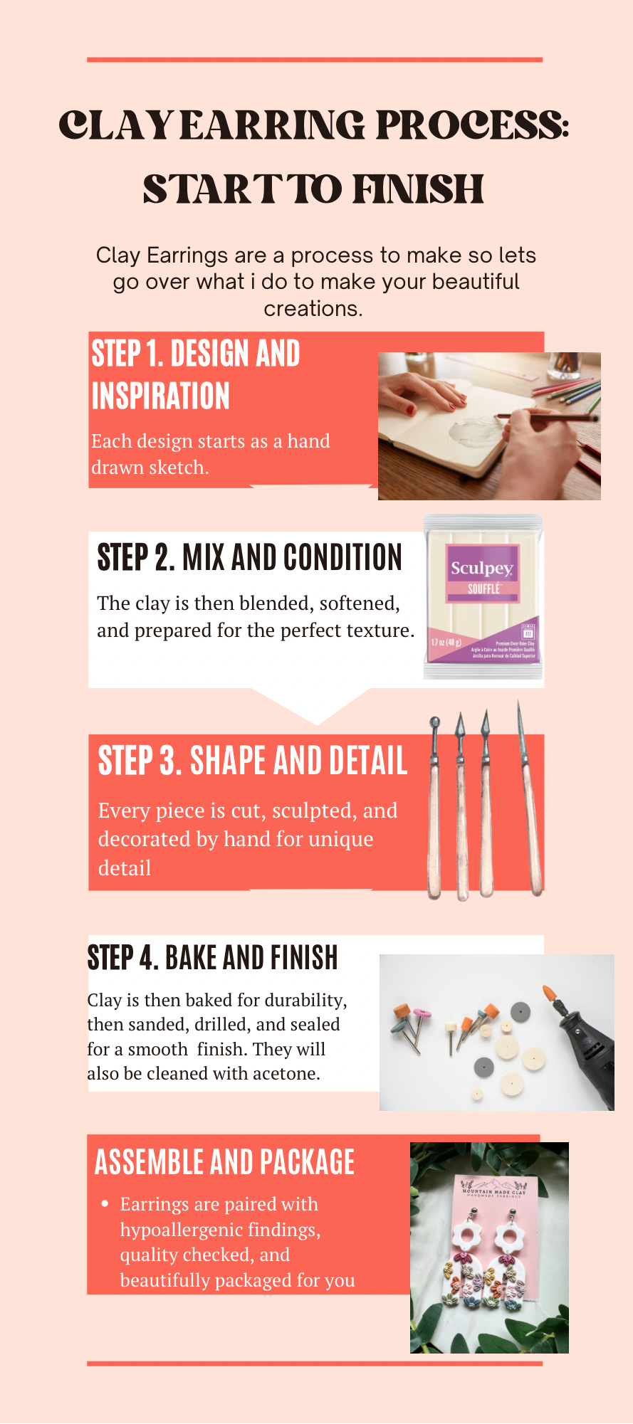 Winter Bow Stud Earrings | Blue Holiday Bow Studs | Polymer Clay Snow Bow Earrings